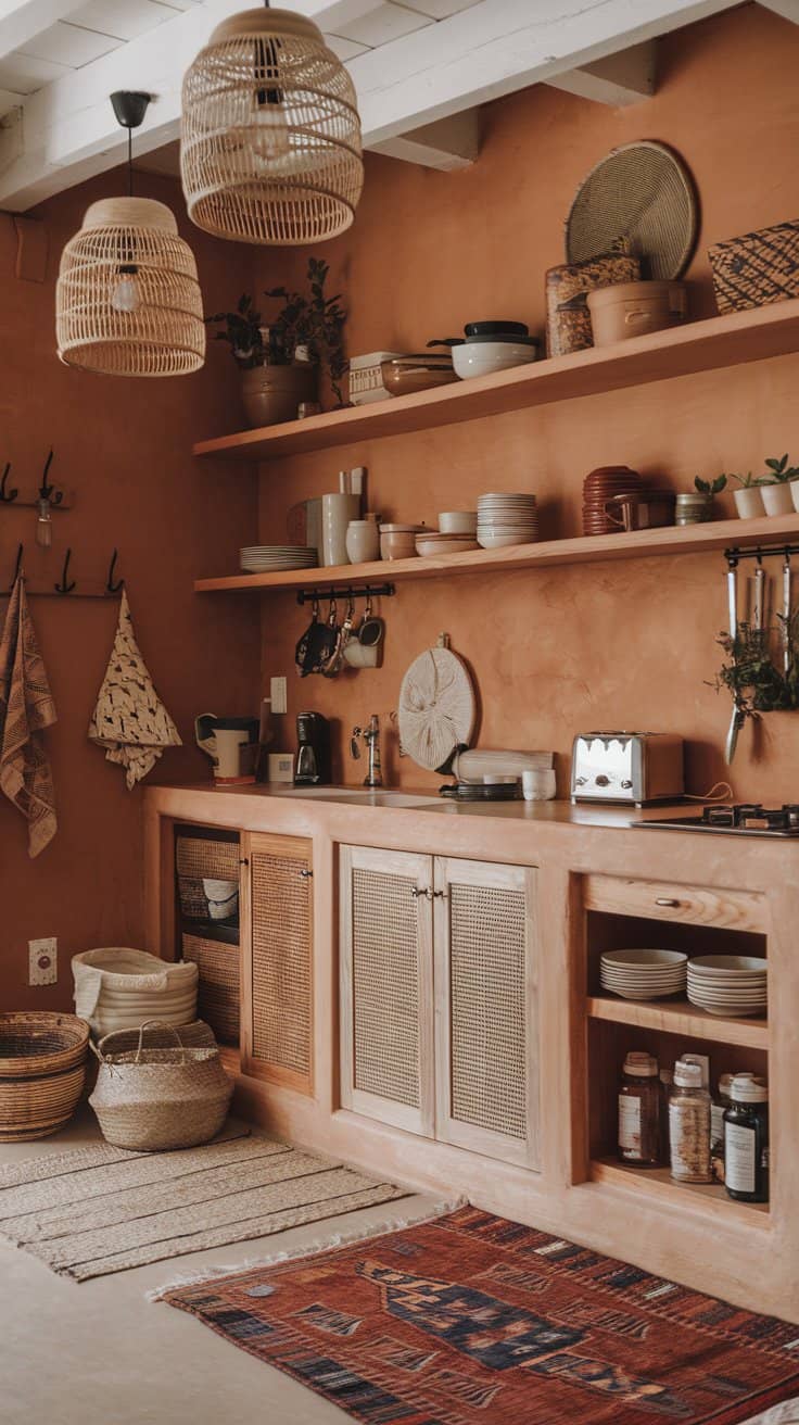 Clay-Colored Warmth for earthy boho kitchen