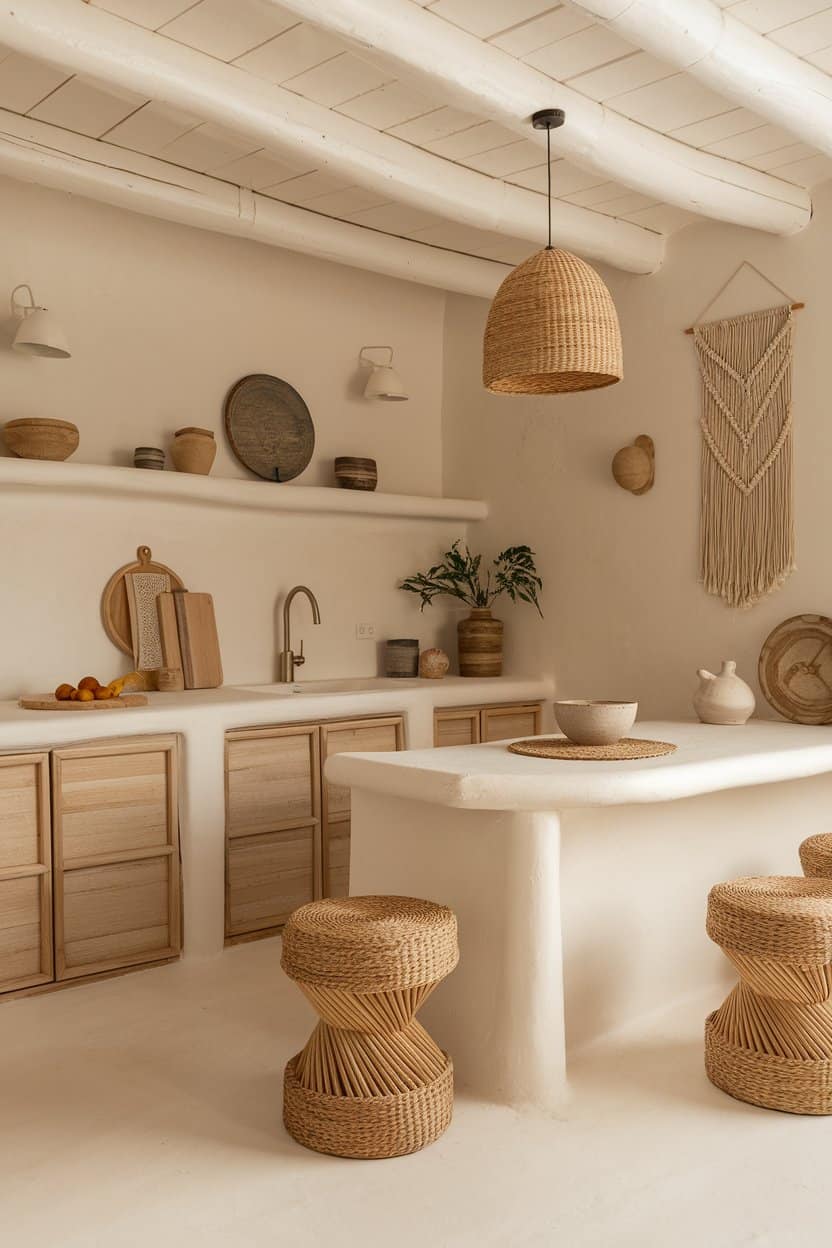 Simple And Natural Boho Kitchen Ideas